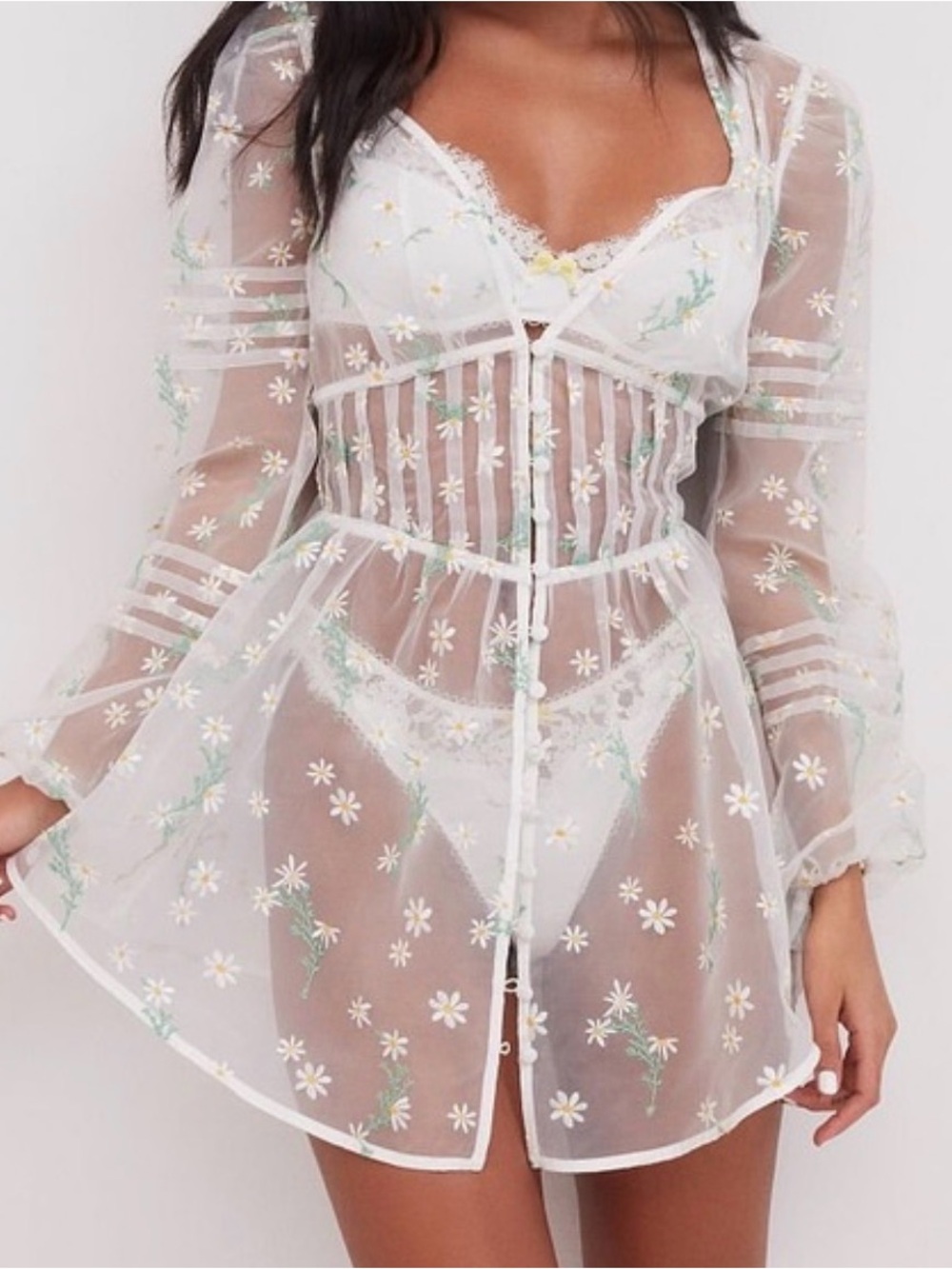 For Love & Lemons Lia Robe Floral Size Large NWT